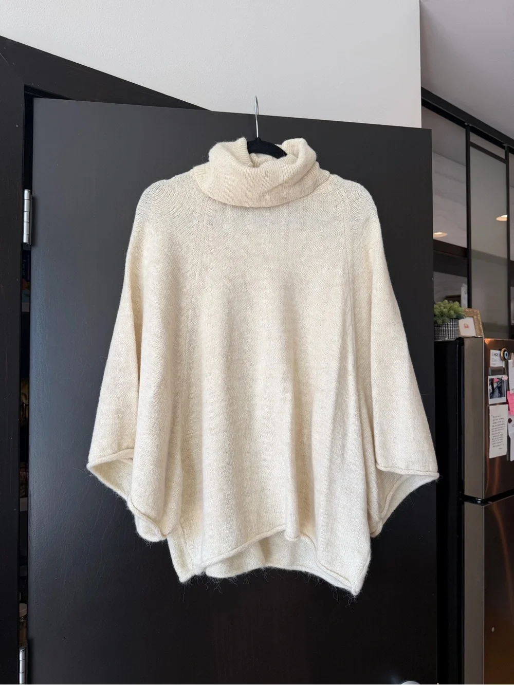 Zara Wide Sleeve Knit Turtleneck Sweater – Ecru Marl – Size Medium